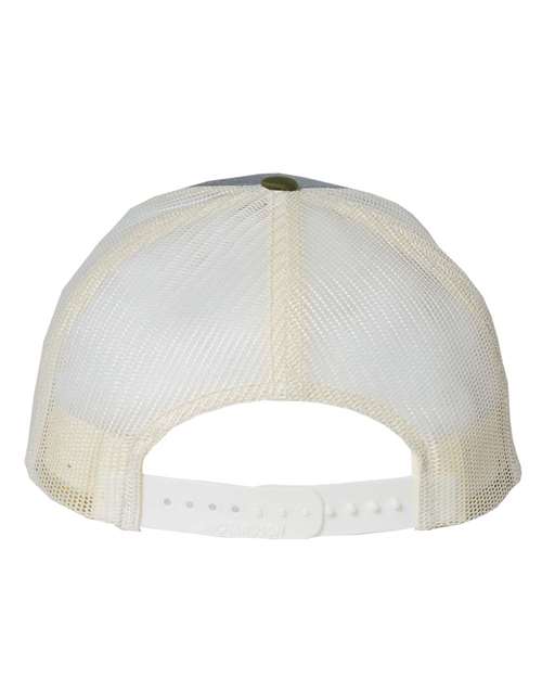 Richardson 115 Low Pro Trucker Cap #color_Heather Grey/ Birch/ Army