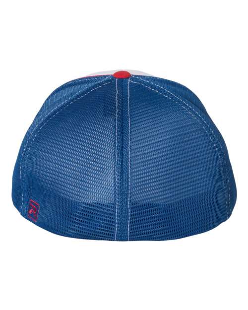 Richardson 172 Pulse Sportmesh R-Flex Cap #color_White/ Royal/ Red Tri