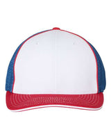 Richardson 172 Pulse Sportmesh R-Flex Cap #color_White/ Royal/ Red Tri