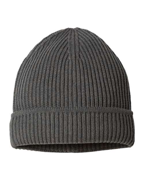 Atlantis Headwear MAPLE Sustainable Finish Edge Cuffed Beanie #color_Dark Grey