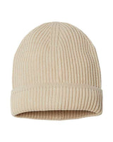 Atlantis Headwear MAPLE Sustainable Finish Edge Cuffed Beanie #color_Light Beige