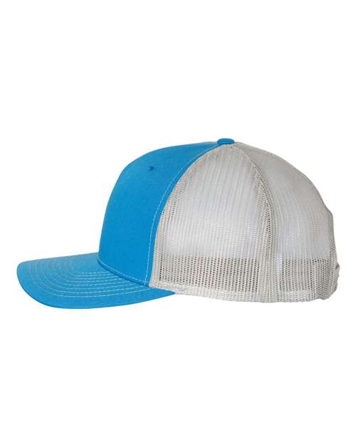 Richardson 112FP Five-Panel Trucker Cap #color_Cobalt Blue/ Grey
