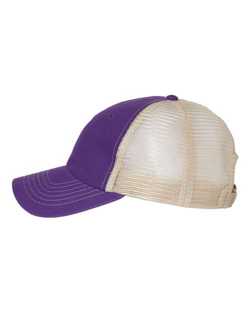 Valucap 3100 Contrast-Stitch Mesh-Back Cap #color_Purple/ Stone