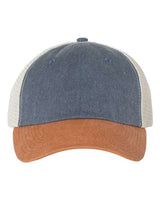 Valucap SP510 Pigment-Dyed Trucker Cap #color_Navy/ Texas/ Stone
