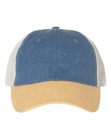 Valucap SP510 Pigment-Dyed Trucker Cap #color_Royal/ Mustard/ Stone