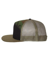 Richardson 168 Seven-Panel Trucker Cap #color_Black/ Camo/ Loden
