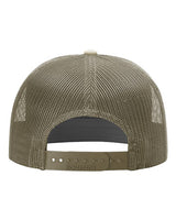Richardson 168 Seven-Panel Trucker Cap #color_Pale Khaki/ Loden Green