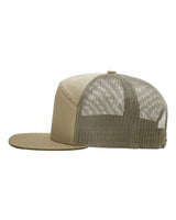 Richardson 168 Seven-Panel Trucker Cap #color_Pale Khaki/ Loden Green