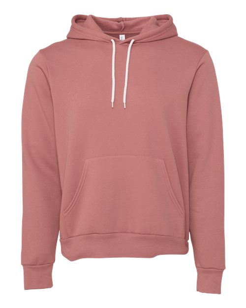 Bella + Canvas 3719 Unisex Sponge Fleece Pullover Hooded Sweatshirt #color_MAUVE