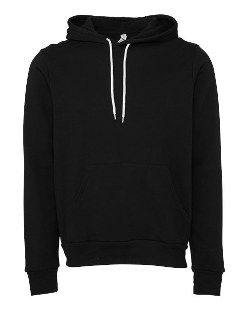 Bella + Canvas 3719 Unisex Sponge Fleece Pullover Hooded Sweatshirt #color_DTG BLACK