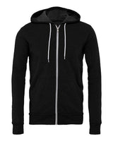 Bella + Canvas 3739 Unisex Poly-Cotton Fleece Full-Zip Hooded Sweatshirt #color_BLACK HEATHER