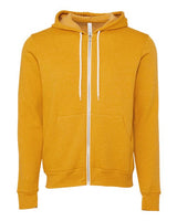 Bella + Canvas 3739 Unisex Poly-Cotton Fleece Full-Zip Hooded Sweatshirt #color_HEATHER MUSTARD