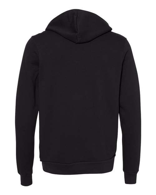 Bella + Canvas 3739 Unisex Poly-Cotton Fleece Full-Zip Hooded Sweatshirt #color_DTG BLACK