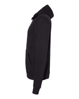 Bella + Canvas 3739 Unisex Poly-Cotton Fleece Full-Zip Hooded Sweatshirt #color_DTG BLACK