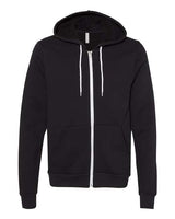 Bella + Canvas 3739 Unisex Poly-Cotton Fleece Full-Zip Hooded Sweatshirt #color_DTG BLACK