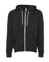 Bella + Canvas 3739 Unisex Poly-Cotton Fleece Full-Zip Hooded Sweatshirt #color_DTG DARK GREY