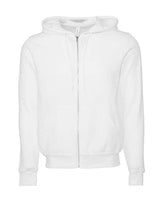 Bella + Canvas 3739 Unisex Poly-Cotton Fleece Full-Zip Hooded Sweatshirt #color_DTG WHITE