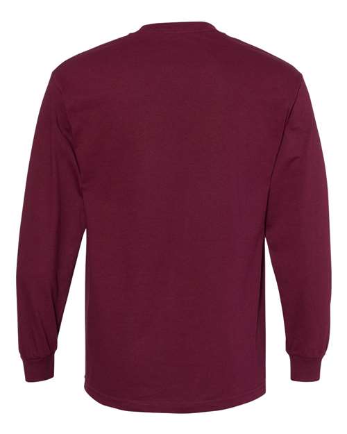 Alstyle AL1304 Adult 6.0 oz., 100% Cotton Long-Sleeve T-Shirt #color_BURGUNDY