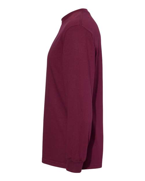 Alstyle AL1304 Adult 6.0 oz., 100% Cotton Long-Sleeve T-Shirt #color_BURGUNDY