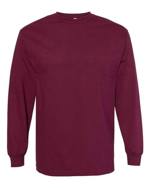 Alstyle AL1304 Adult 6.0 oz., 100% Cotton Long-Sleeve T-Shirt #color_BURGUNDY