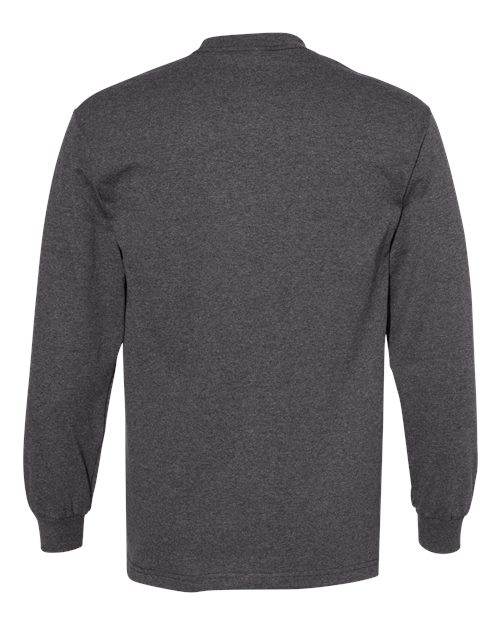 Alstyle AL1304 Adult 6.0 oz., 100% Cotton Long-Sleeve T-Shirt #color_CHARCOAL HEATHER