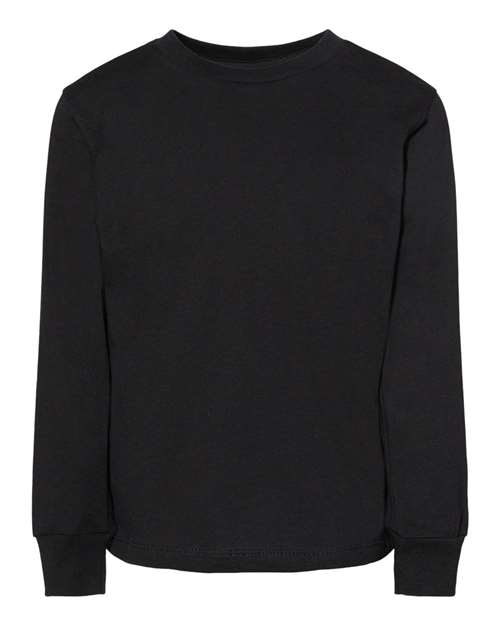 Bella + Canvas 3501T Youth Toddler Jersey Long Sleeve T-Shirt #color_BLACK