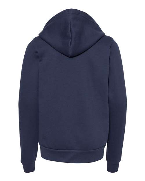 Bella + Canvas 3739Y Youth Sponge Fleece Full-Zip Hooded Sweatshirt #color_NAVY