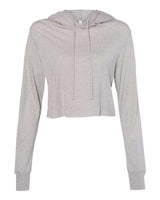 Bella + Canvas 8512 Ladies' Cropped Long Sleeve Hoodie T-Shirt #color_ATH GREY TRIBLND