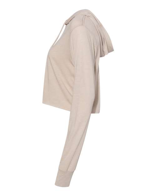 Bella + Canvas 8512 Ladies' Cropped Long Sleeve Hoodie T-Shirt #color_TAN TRIBLEND