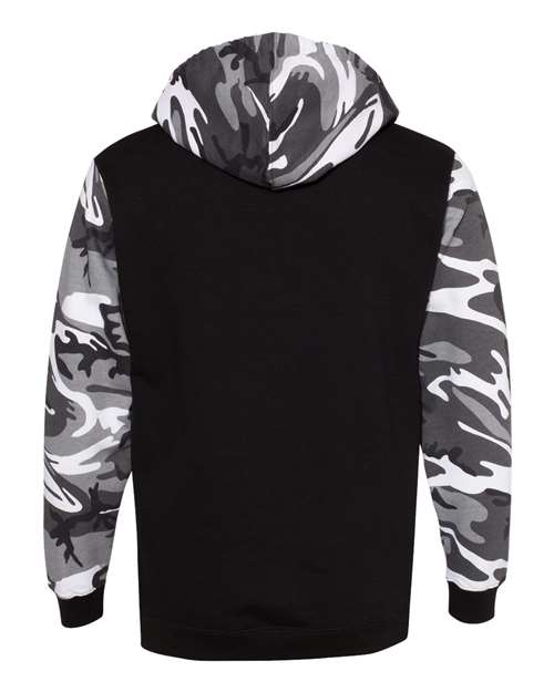 Code Five 3967 Men's Fashion Camo Hooded Sweatshirt #color_BLK/ URBN WD/ RD
