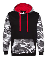 Code Five 3967 Men's Fashion Camo Hooded Sweatshirt #color_BLK/ URBN WD/ RD