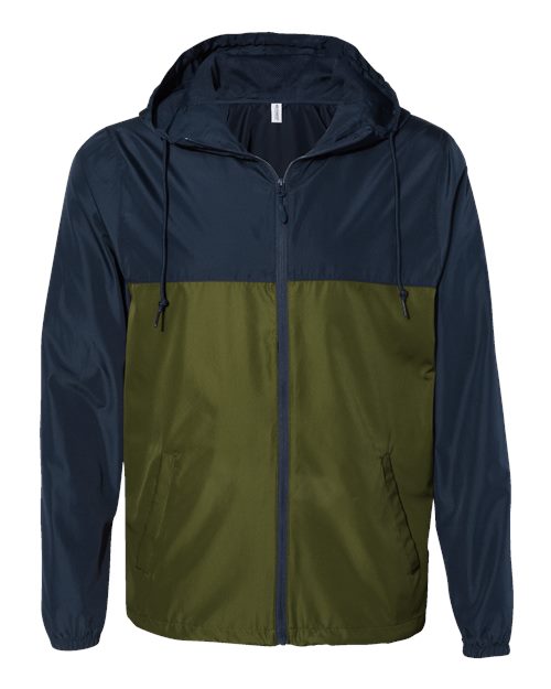 Independent Trading Co. EXP54LWZ Lightweight Windbreaker Full-Zip Jacket #color_Classic Navy/ Army