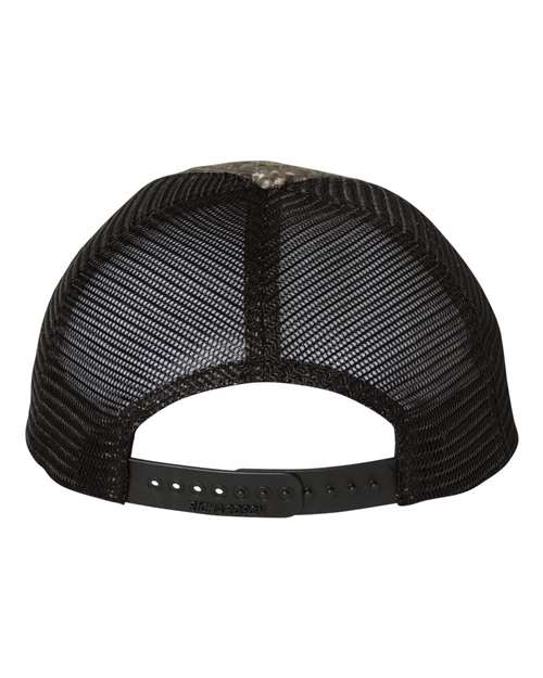 Richardson 111P Garment Washed Printed Trucker Cap #color_Realtree Timber/ Black
