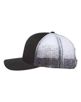 Richardson 112PM Printed Mesh Trucker Cap #color_Black/ Black to White Fade