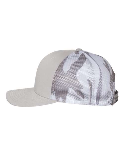 Richardson 112PM Printed Mesh Trucker Cap #color_Silver/ Grey Camo