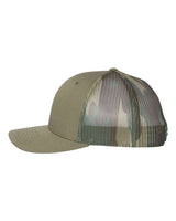 Richardson 112PM Printed Mesh Trucker Cap #color_Loden/ Green Camo