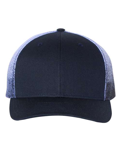 Richardson 112PM Printed Mesh Trucker Cap #color_Navy/ Navy to White Fade