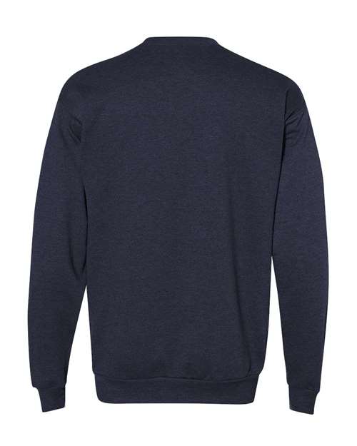 Hanes P1607 Unisex Ecosmart 50/50 Crewneck Sweatshirt #color_HEATHER NAVY