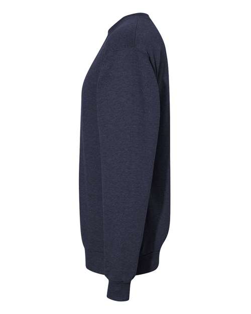 Hanes P1607 Unisex Ecosmart 50/50 Crewneck Sweatshirt #color_HEATHER NAVY