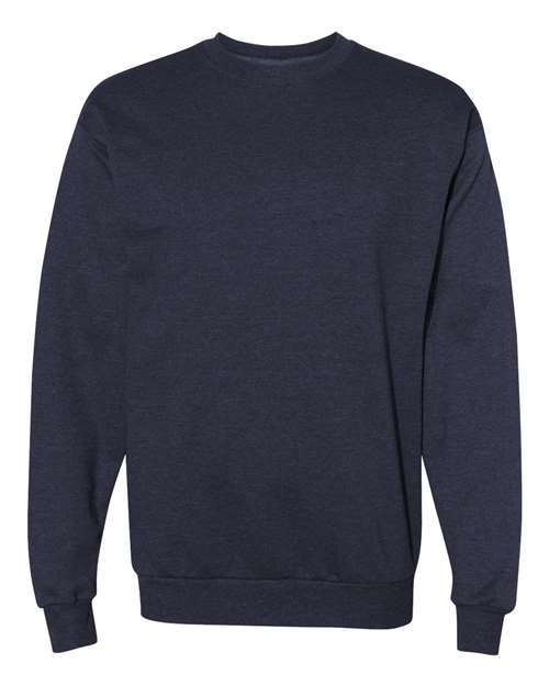 Hanes P1607 Unisex Ecosmart 50/50 Crewneck Sweatshirt #color_HEATHER NAVY
