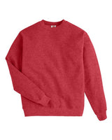 Hanes P1607 Unisex Ecosmart 50/50 Crewneck Sweatshirt #color_HEATHER RED