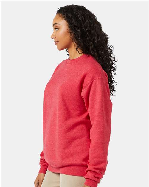 Hanes P1607 Unisex Ecosmart 50/50 Crewneck Sweatshirt #color_HEATHER RED