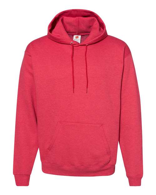 Hanes P170 Unisex Ecosmart 50/50 Pullover Hooded Sweatshirt #color_HEATHER RED
