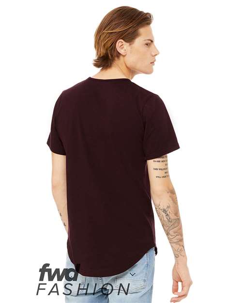 Bella + Canvas 3003C FWD Fashion Men's Curved Hem Short Sleeve T-Shirt #color_OXBLOOD BLACK