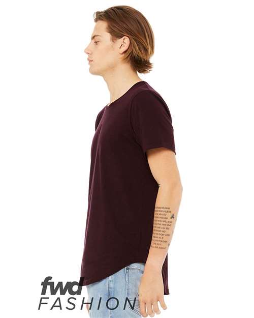Bella + Canvas 3003C FWD Fashion Men's Curved Hem Short Sleeve T-Shirt #color_OXBLOOD BLACK