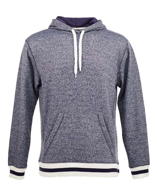 J America JA8701 Adult Peppered Fleece Lapover Hooded Sweatshirt #color_NAVY PEPPER