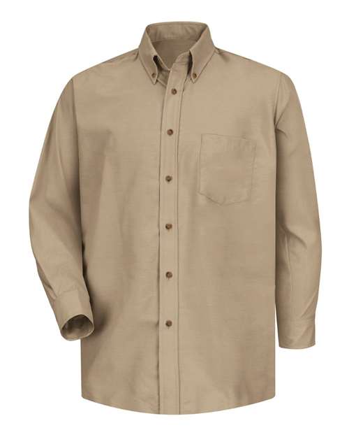 Red Kap SP90 Poplin Dress Shirt #color_Khaki - Sleeve 36/37