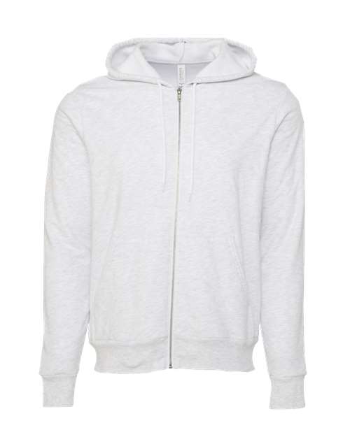 Bella + Canvas 3739 Unisex Poly-Cotton Fleece Full-Zip Hooded Sweatshirt #color_ASH