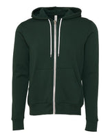 Bella + Canvas 3739 Unisex Poly-Cotton Fleece Full-Zip Hooded Sweatshirt #color_FOREST