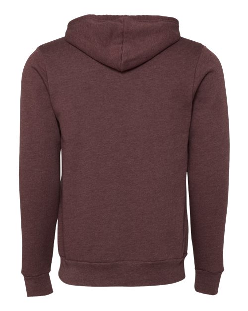 Bella + Canvas 3739 Unisex Poly-Cotton Fleece Full-Zip Hooded Sweatshirt #color_HEATHER MAROON